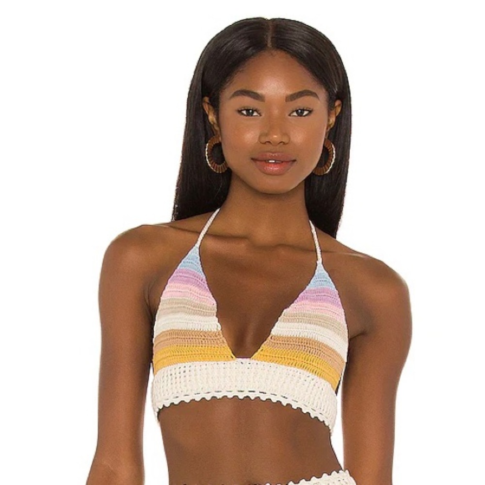 NWT Lovers and Friends LISETTE CROCHET MICRO TOP in Horizon Stripe